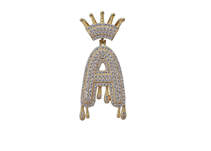 Iced Out Crown Drip Pendant